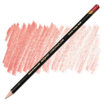 Open in modal - Derwent Chromaflow Colored Pencil - Turkish Delight, swatch and pencil