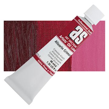 Open in modal - Art Spectrum Oil Paint - Alizarin Crimson, 40 ml tube and swatch