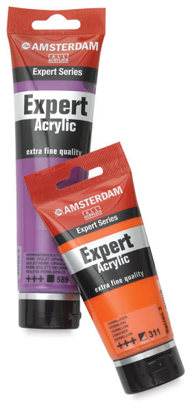 Amsterdam Expert Acrylic Paint Tubes, 75 mL, Permanent Orange