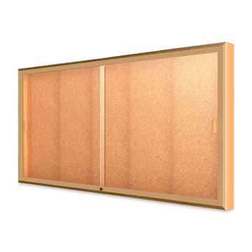 Open in modal - Waddell Legacy Wall Mounted Display Cabinet - 72" x 36" x 4", No Header, Cork Display