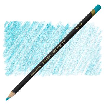 Open in modal - Derwent Chromaflow Colored Pencil - Teal, swatch and block