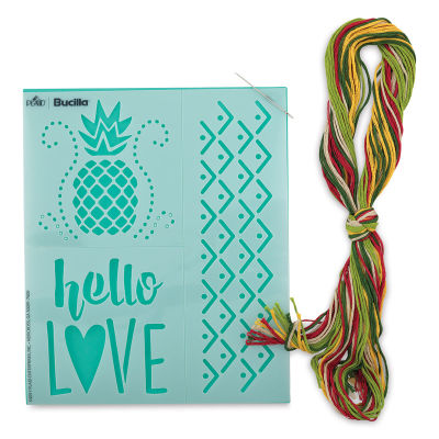 Embroidery Template Kits - Hello Love Template and Embroidery thread