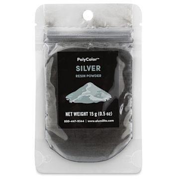 Open in modal - PolyColor Resin Pigment Powder - Silver, 15 g (Front of packaging)