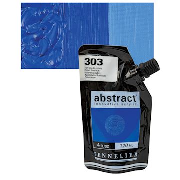 Open in modal - Sennelier Abstract Acrylic - Cobalt Blue Hue, 120 ml pouch and swatch