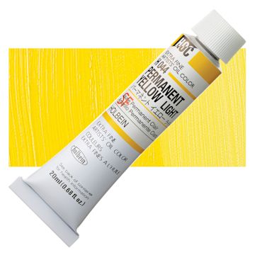 Open in modal - Holbein Artists' Oil Color - Permanent Yellow Light, 20 ml tube and swatch