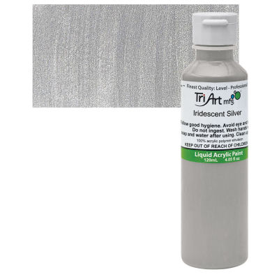 Tri-Art Finest Liquid Artist Acrylics - Iridescent Silver, 120 ml bottle