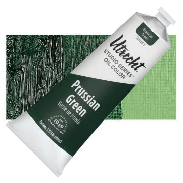 Utrecht Studio Series Oil Paint - Prussian Green, 200 ml, Tube with Swatch