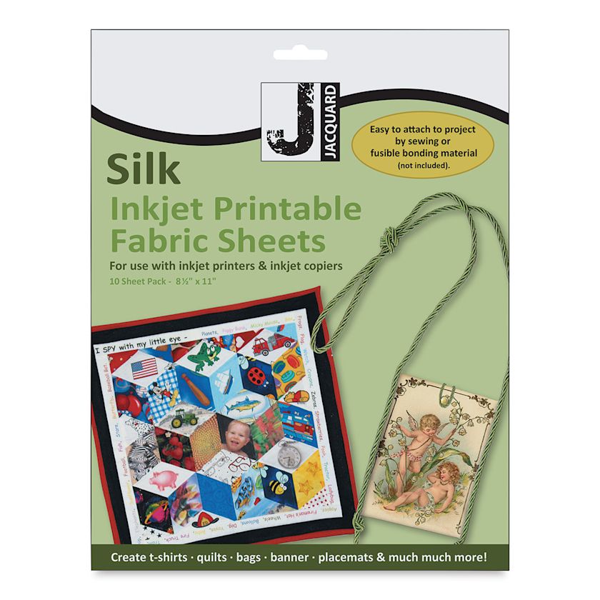 Jacquard Inkjet Fabric 81/2" x 11", Silk, Pkg of 10 BLICK Art