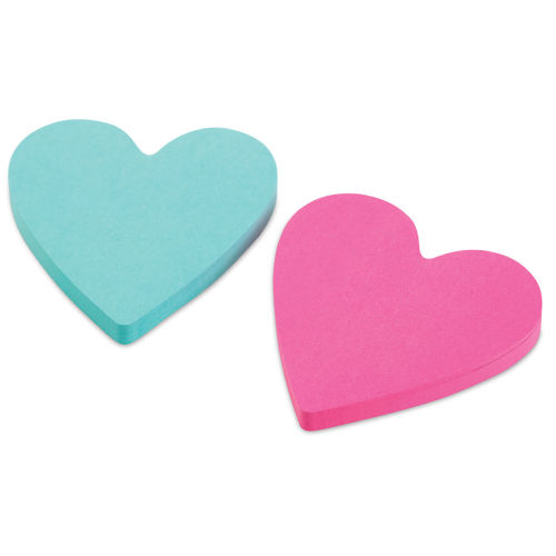 Post-it Note Shapes - Heart, Pkg of 2, 3 x 3