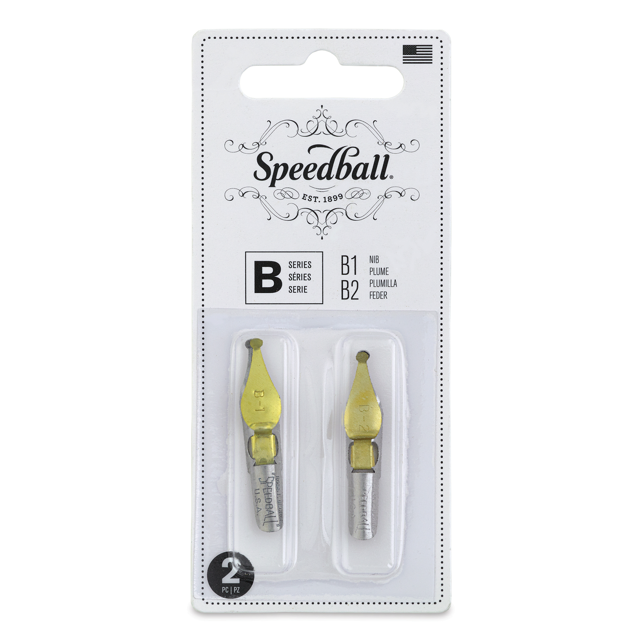 Speedball Broad Edge B-Series Round Calligraphy Nibs - B1 And B2, Set ...