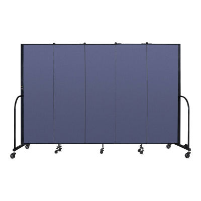 Screenflex Portable Room Dividers - 6 ft, Bright Blue, 5 Panel