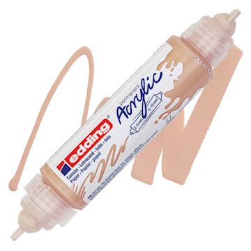 Open in modal - Edding 5400 Acrylic Double Ended Paint Marker - Warm Beige 255 marker and swatch
