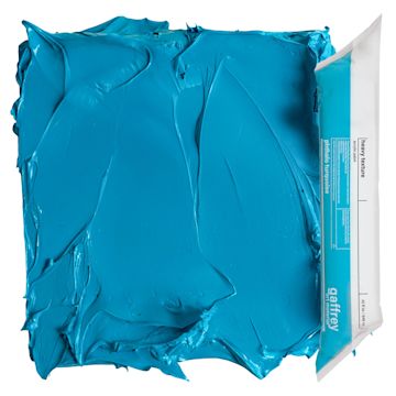 Open in modal - Gaffrey Heavy Body Texture Acrylic Paint - Phthalo Turquoise, 32 oz pouch and swatch