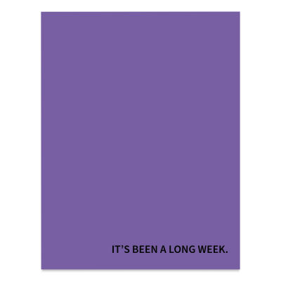 Public School Paper Co. Notepad - Purple, Long Week (front of pad)