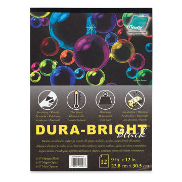 Grafix Dura-Bright Pad - 9" x 12", Black - Front cover of Pad