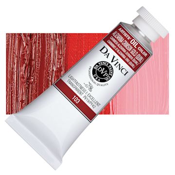 Open in modal - Da Vinci Artists' Oil Color - Alizarin Crimson Gold, 37 ml Tube and swatch