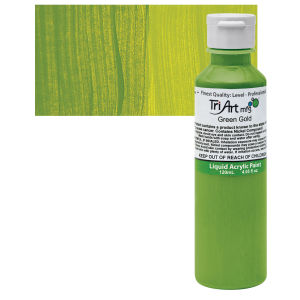Tri-Art Finest Liquid Artist Acrylics - Green Gold, 120 ml bottle