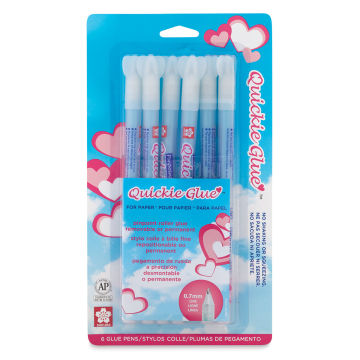 Sakura Quickie Glue Pen - Front of blister package of 6 pens