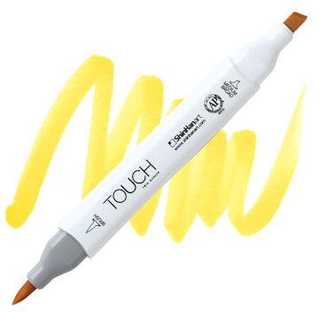 Open in modal - ShinHan Touch Twin Brush Marker - Lemon Yellow Y35 marker and swatch