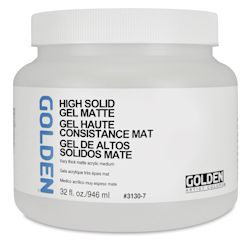 Golden High Solid Gel Medium - Matte, 32 oz jar | BLICK Art Materials