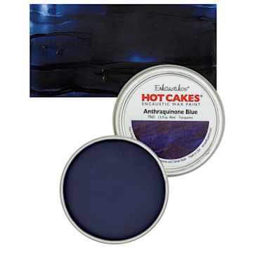Open in modal - Enkaustikos Hot Cakes Encaustic Wax Paint - Anthraquinone Blue, 45 ml tin and swatch