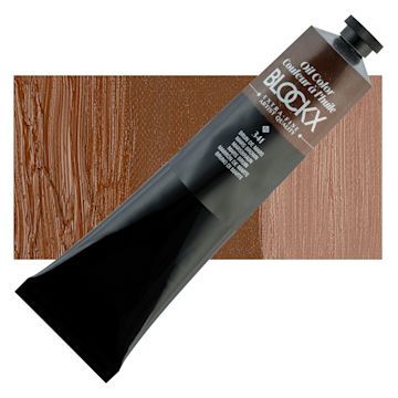 Open in modal - Blockx Artist Oil Color - Mars Brown, 200 ml tube and swatch