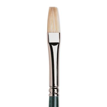 Open in modal - Winsor & Newton Winton Hog Bristle Brush - Flat, Long Handle, Size 4