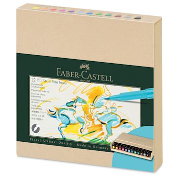 Open in modal - Faber-Castell Pitt Artist Pens - Studio Gift Box, Set of 12, front of the packaging