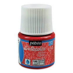 Pebeo Setacolor Fabric Paint - Ruby, Glitter, 45ml Bottle