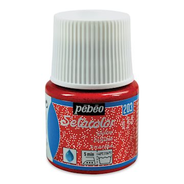 Open in modal - Pebeo Setacolor Fabric Paint - Ruby, Glitter, 45ml Bottle