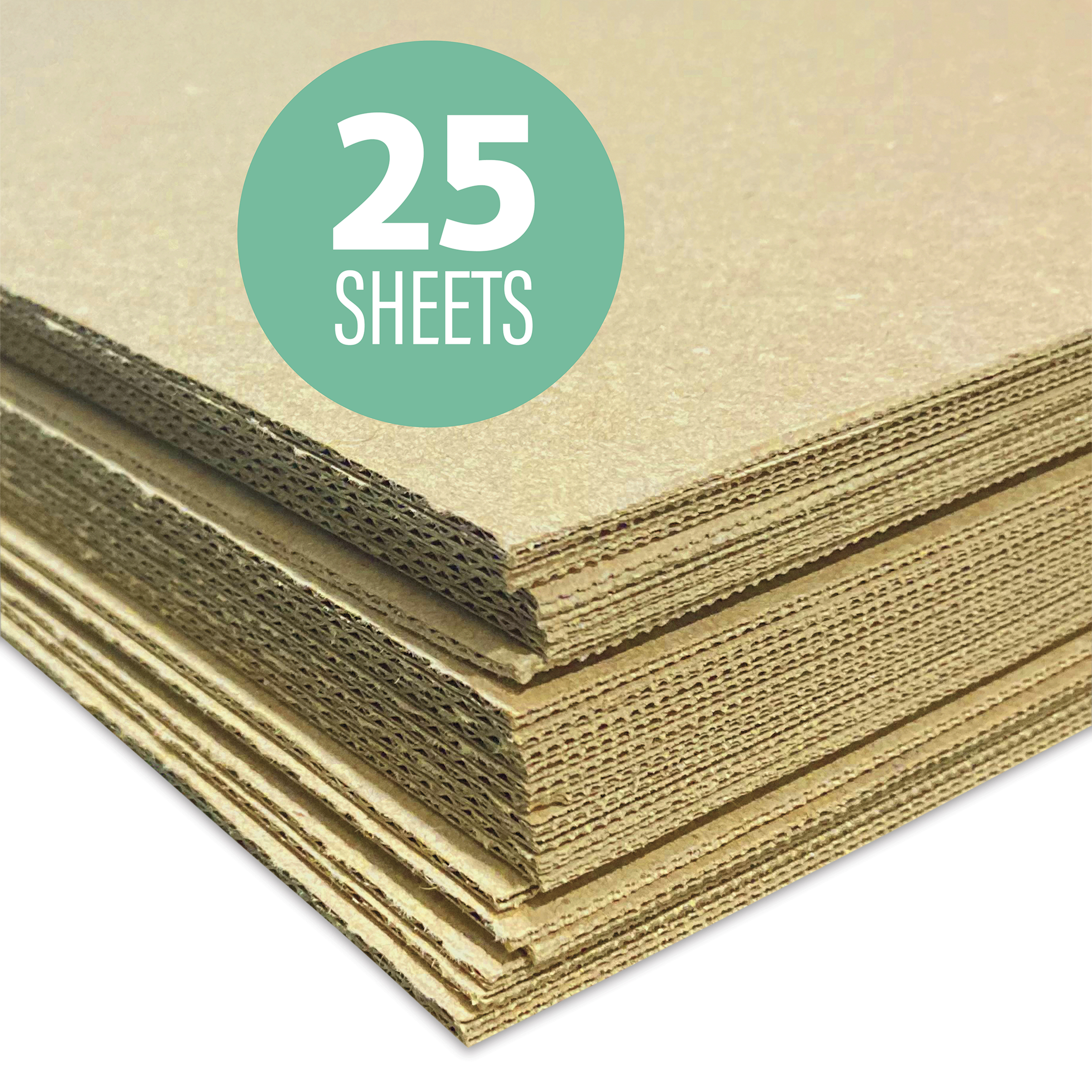 Flipside Kraft Corrugated Cardboard Sheets - E-Flute, 32