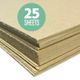 Flipside Kraft Corrugated Cardboard Sheets - E Flute, 32" x 40" x 1/16", Pkg of 25