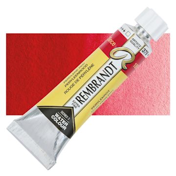 Open in modal - Rembrandt Artist Watercolors - Perylene Red, 10 ml tube and swatch
