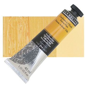 Open in modal - Sennelier Artists' Extra Fine Oil Paint - Light Yellow Ochre, 40 ml tube and swatch