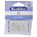 Beadalon Jewelry Chain - Silver, Curb, 4.1 mm x 2 m