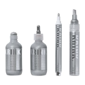 Krink Silver Permanent Ink Markers - Set of 4