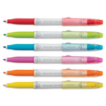 Pilot Frixion Colors Marker Pen Sets - 6 pc Set of Bright colors, uncapped and horizontal
