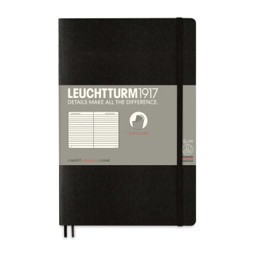 Leuchtturm1917 Ruled Softcover Notebook - Black, 5" x 7-1/2"