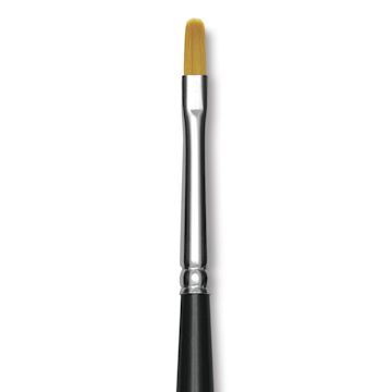 Open in modal - Trekell Synthetic Gold Taklon Brush - Filbert, Short Handle, Size 2, close-up