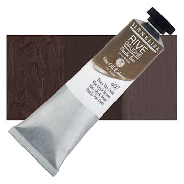 Open in modal - Sennelier Rive Gauche Artists Oil Color - Van Dyck Brown, 40 ml tube and swatch