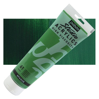 Pebeo High Viscosity Acrylics - Green Earth, 250 ml, Tube with Swatch