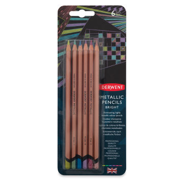 Derwent Metallic Pencil Set 6 Pencils Bright