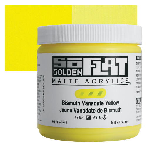 Golden SoFlat Matte Acrylic Paint - Fluorescent Yellow 4 oz.
