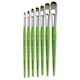 Fit For School & Hobby Brushes - Seven Filbert brushes shown upright
