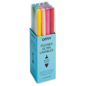 OMY Double Tipped Ultrawashable Markers - Assorted Colors, Set of 16