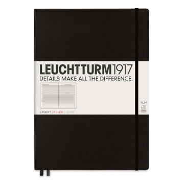 Leuchtturm1917 Ruled Hardbound Notebook - Black, Master Slim, 8-3/4" x 12-1/2"