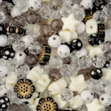 John Bead Craft Beads Star Mix - Black and White