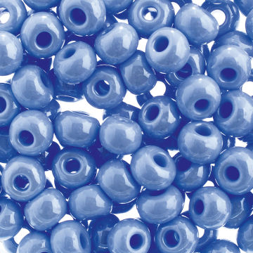 John Bead Czech Seed Beads - Powder Blue, Opaque Luster, 32/0, 19 g