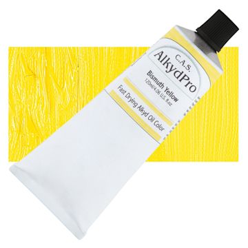 Open in modal - CAS AlkydPro Fast-Drying Alkyd Oil Color - Bismuth Yellow, 120 ml tube and swatch