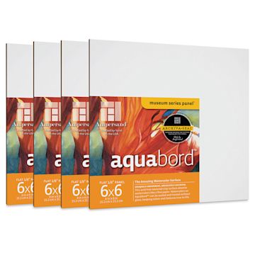 Open in modal - Ampersand Aquabord Pack - 6" x 6", 1/8" Flat, Pkg of 4
